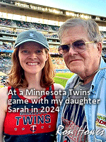 My daughter flew from Washington, DC to visit me in Minnesota and took me to a Minesota Twins game, an enjoyable time.